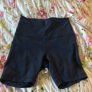 Navy Lululemon Biker Shorts, high-rise, 6” inseam